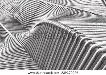Abstract black and white wooden structure