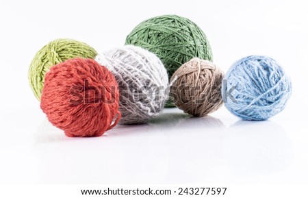 image of skein of wool yarn isolated close up.