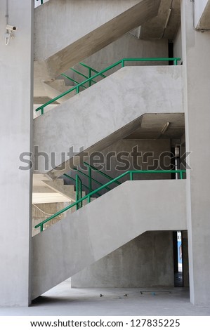 Cement stairs side view.