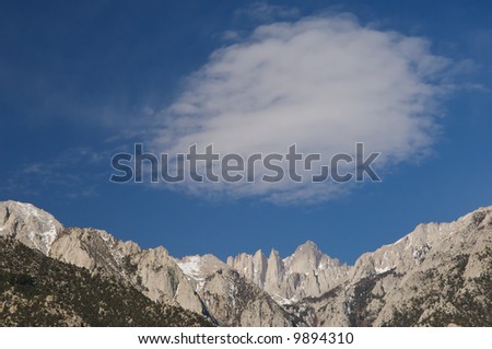 Cloud above Mt. Whitney, Eastern Sierra Nevada Mountains, Lone Pine, California, USA