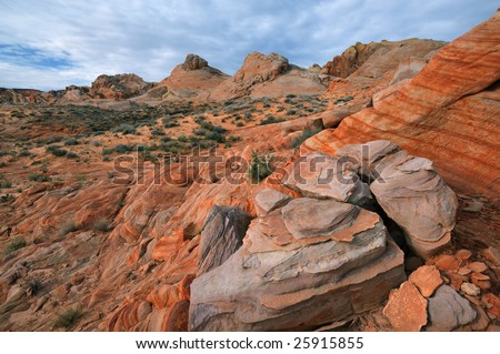 Rocky desert landscape, Valley of Fire State Park, Nevada, USA