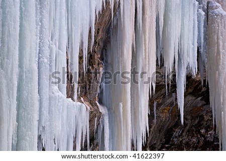 Exterior of ice cave, Grand Island, Lake Superior, Michigan\'s Upper Peninsula, USA