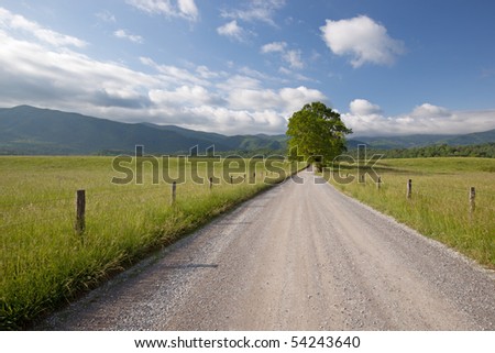Summer landscape of Hyatt Lane, Cades Cove, Great Smoky Mountains National Park, Tennessee, USA
