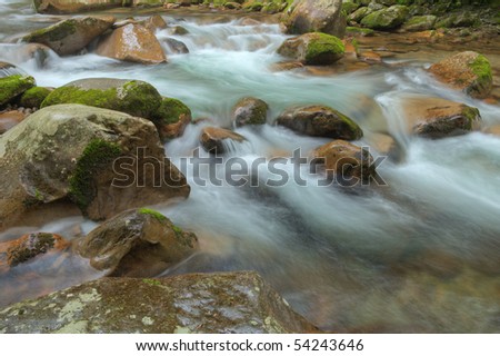 Summer landscape of a rapids on Big Creek, Great Smoky Mountains National Park, Tennessee, USA