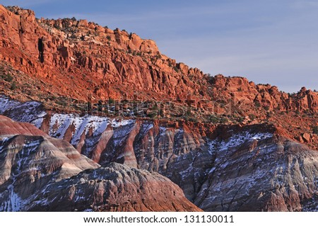 Rocky, desert, winter landscape Grand Staircase Escalante National Monument, Utah, USA