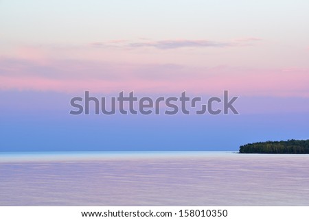 Twilight Lake Superior at Porcupine Mountains Wilderness State Park, Michigan\'s Upper Peninsula, USA