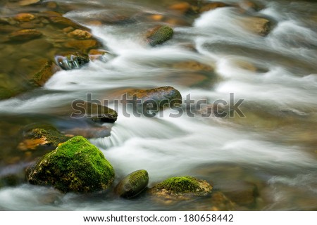 Spring landscape of the Little River, Great Smoky Mountains National Park, Tennessee, USA