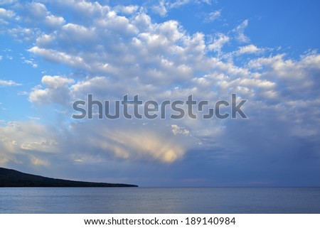 Lake Superior and clouds at Porcupine Mountains Wilderness State Park, Michigan\'s Upper Peninsula, USA