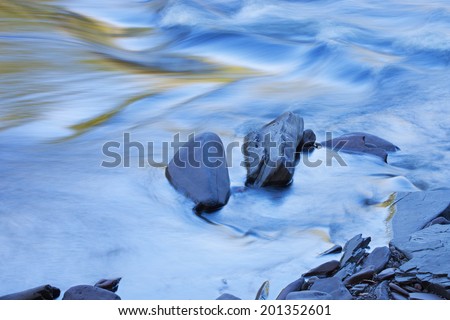 Abstract landscape of the Presque Isle River rapids, Porcupine Mountains Wilderness State Park, Michigan\'s Upper Peninsula, USA