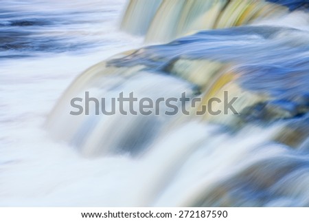 Landscape of Lower Tahquamenon Falls captured with motion blur, Michigan\'s Upper Peninsula, USA
