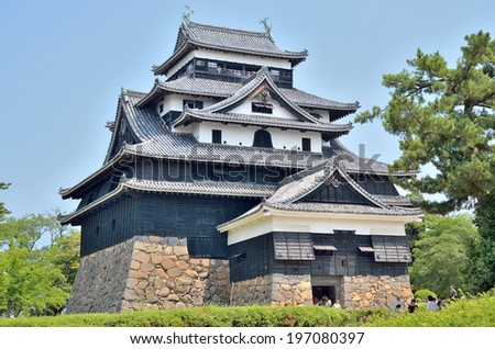 SHIMANE, JAPAN - AUGUST 13: Matsue samurai feudal castle, also known as Black castle in Shimane prefecture on August 13, 2013. 