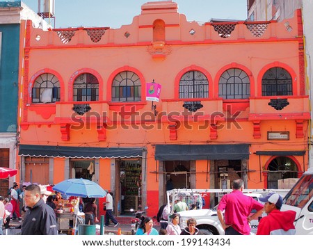 GUANAJUATO, MEXICO - OCTOBER 26, 2013: World Heritage Site (1988). Historic mine city has a lot of colorful 16th century buildings. About 170,000 population.