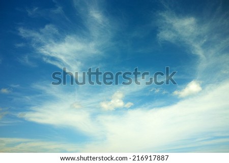 Background of white clouds and blue sky (Photographed in Tokyo, Japan)