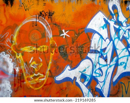 GUANAJUATO, MEXICO - OCTOBER 26, 2013: Artistic graffiti or street art by unknown artists in the UNESCO World Heritage city of Guanajuato.