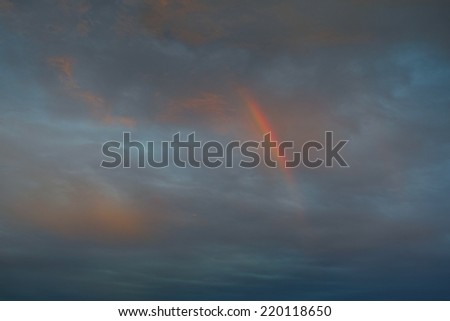 Cloudy sunset, background for loneliness, solitary or feeling of loss.