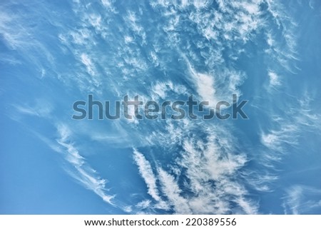 Blue sky and soft clouds background for the concept of sleep, dream and illusion