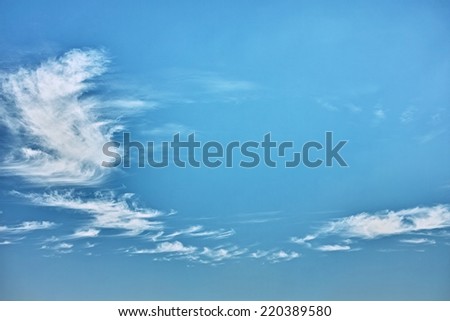 Blue sky and soft clouds background for the concept of sleep, dream and illusion