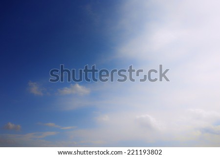 White clouds on blue sky background for the concept of mind, meditation, sleep, dream, relaxation and illusion.