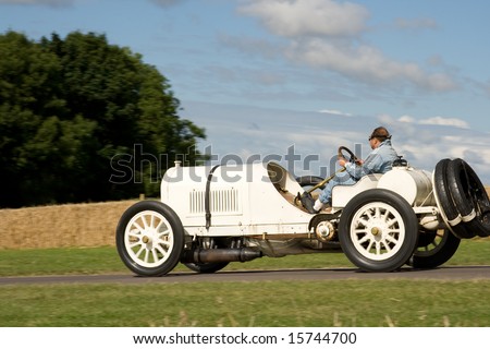 Goodwood UK, July 13 2008 - Vintage Benz Grand Prix, built in 1908 competes at Goodwood Festival of Speed. Powered by a 15.1 litre 4-cylinder engine.