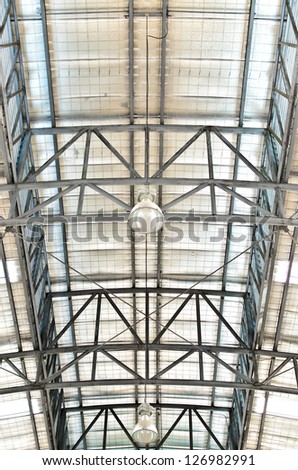 Lamp and Roof of large modern storehouse