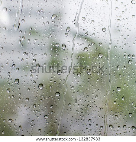 rain Water drop on a mirror