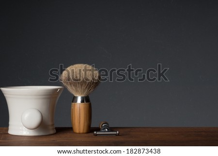 Shaving Tools on wooden Table