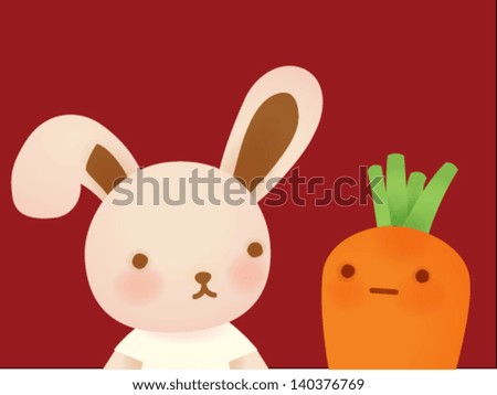 Cute Rabbit and Carrot Vector File EPS10 Cute Rabbit and Carrot Vector File EPS10
