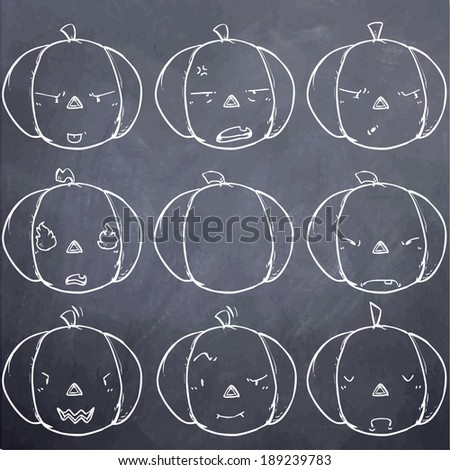 pumpkin emotion-angry-chalk board