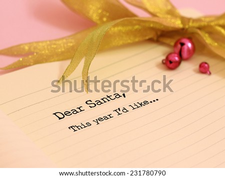 Christmas wish list with christmas decoration