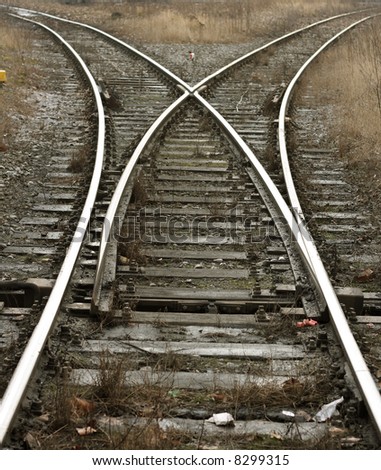 Railroad leading in two directions