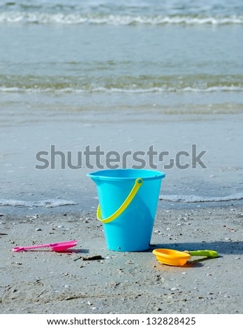 Pail and shovel in the sand