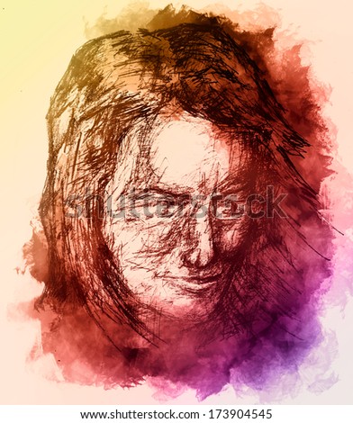 sketch of woman face