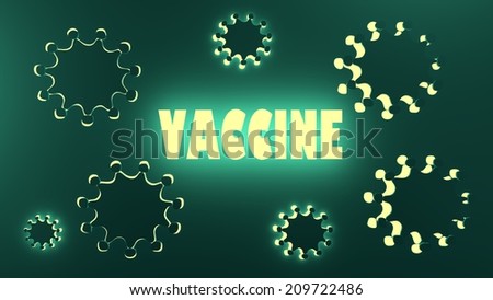 vaccine neon shine text and abstract virus icon