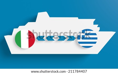 italy greece ferry boat route info in icons