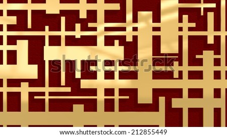golden geometry pattern on relief surface