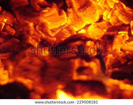 fire coal background textured by old paper