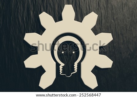 unusual gear icon and bulb icon in it