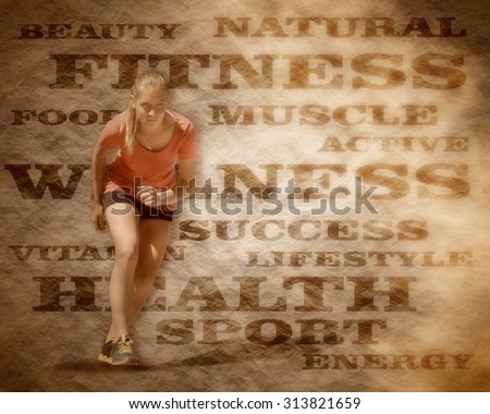 fitness text and beauty running teen