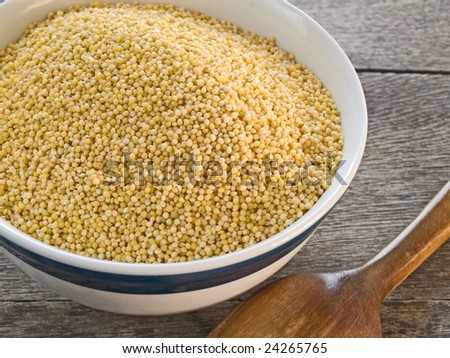 Millet, a gluten-free healthy grain. Also called pearl millet.