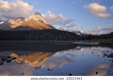 Sunrise at Waterfowl Lake in Banff National Park, Canada