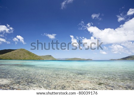Shallow bay on the east end of St. John in US Virgin Islands