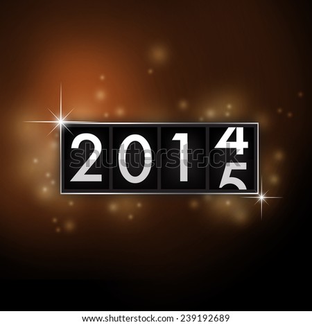 Abstract New Year 2015 analog countdown counter board