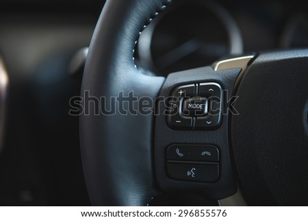 Car control panel close up