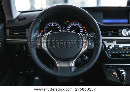 Car control panel close up