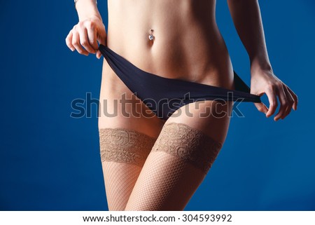 beautiful female figure in lingerie close-up