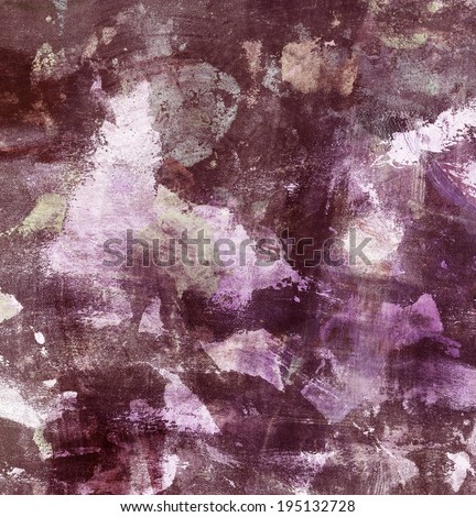 Abstract painted stains on black material texture. Background