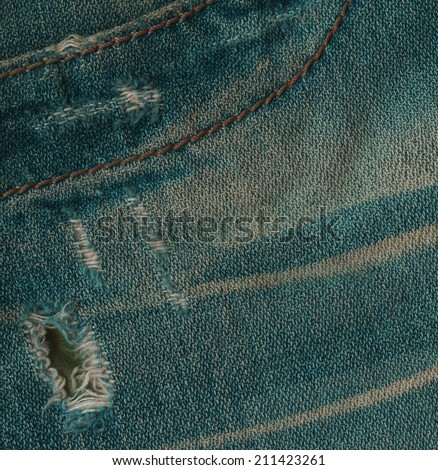 Denim texture with ripped detail