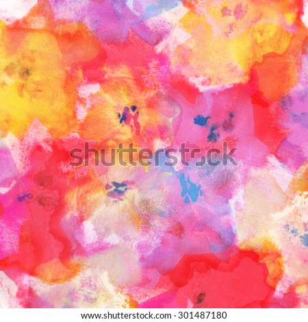 Abstract watercolor hand painted flowers.Floral background