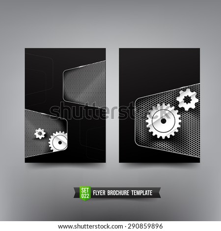 Flyer Brochure background templated 022 Industry technology tool chrome and dark vector illustration eps10
