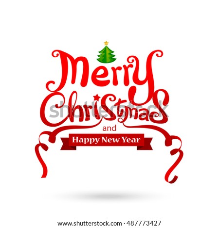 Merry Christmas Text Free Hand Design Isolated On White Background Vector Illustration Eps10